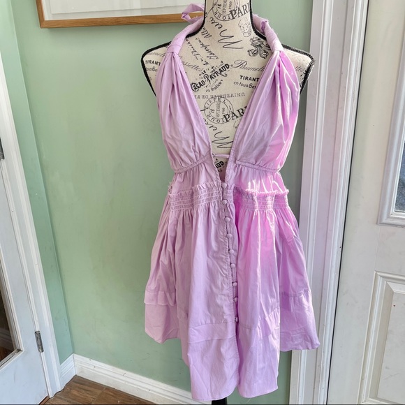 NWOT Free People Sail Away Halter Mini Dress - Picture 3 of 5